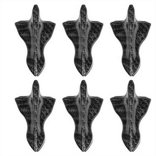 6pcs Carbon Fiber Spoiler Wing Rear Sunroof Window Tail Lip Trim Sticker