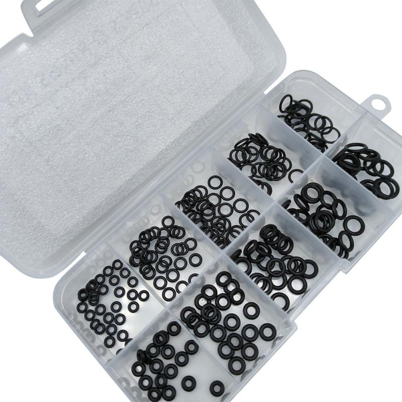 250pcs Nitrile Rubber High Temp Resistant O Ring Set Leather Seal Ring 10 Grid