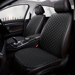 Car Seat Cushion w/ Backrest Universal Front Faux Leather Anti Slip Seat Cushion