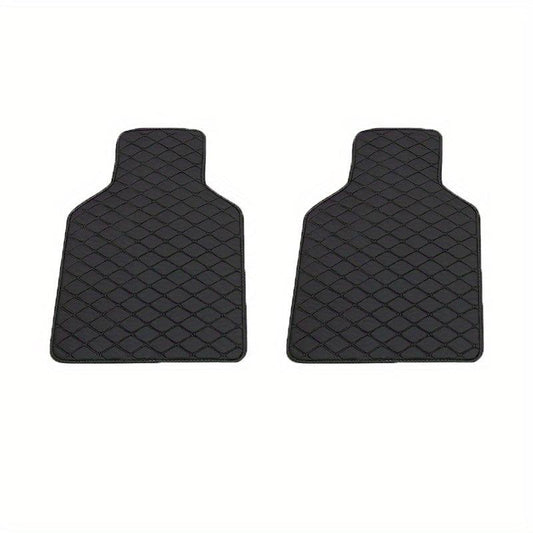 2pcs Car Floor Mats Universal Waterproof Full Set Auto Rugs Leather Interior