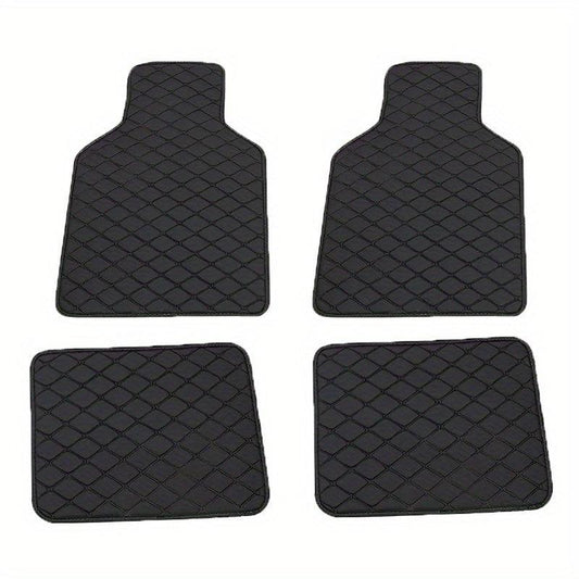 2pcs Car Floor Mats Universal Waterproof Full Set Auto Rugs Leather Interior