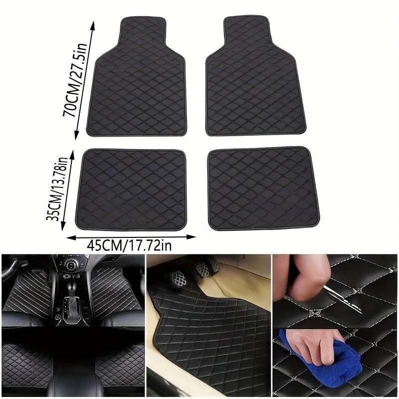Universal Waterproof Car Mats Front/Rear Set Leather Carpet