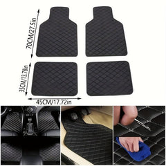 Universal Waterproof Car Mats Front/Rear Set Leather Carpet