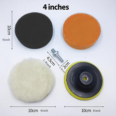 7pc Car Polishing & Waxing Kit - 4 Inch Sponge Pads