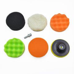 7pc Car Polishing & Waxing Kit - 4 Inch Sponge Pads