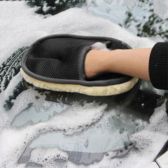 2pcs Car Brush Cleaner Wool Soft Gloves Car Cleaning