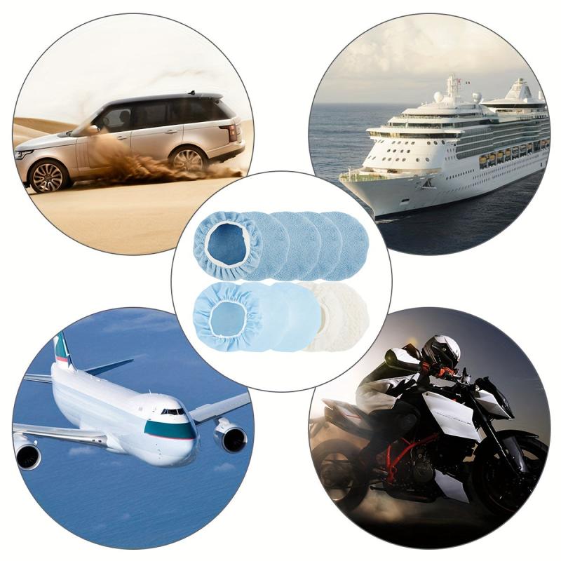 10pcs Car Polisher Pad Bonnet 22 86 25 4 Cm Soft Microfiber Cover Kit