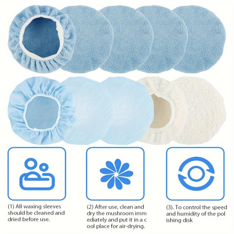10pcs Car Polisher Pad Bonnet 22 86 25 4 Cm Soft Microfiber Cover Kit