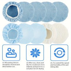 10pcs Car Polisher Pad Bonnet 22 86 25 4 Cm Soft Microfiber Cover Kit
