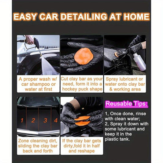 3pk 100g Car Detailing Clay Bar Kit w/ Storage