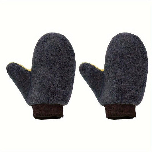 Coral Velvet Car Wash Bear Paw Gloves Cloth Towels