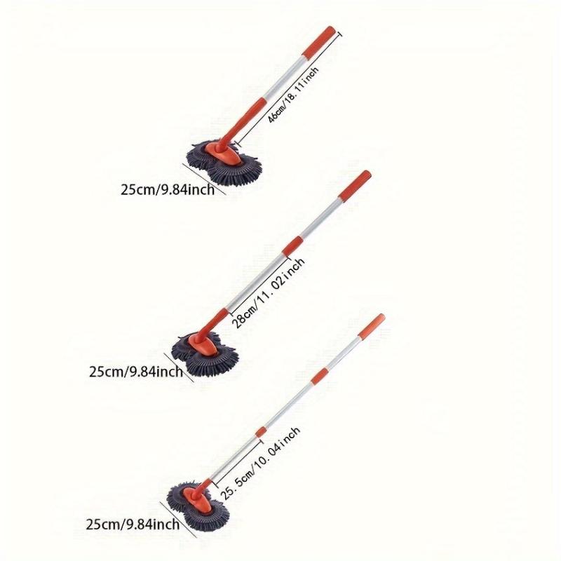 Car Rotating Car Wash Mop Retractable Soft Brush Dual Head Cleaning