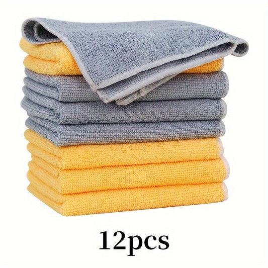 12pcs Microfiber Cleaning Cloth 30 Dishwashing Cloth Non-abrasive Dust Cloth