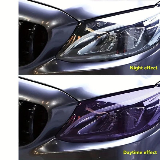 4pcs Car Motorcycle Headlight Film Smoked Purple Changing Light Film