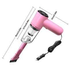 Pink Vehicle Vacuum Cleaner High Power Wet Dry Cleaning Portable Mini Handheld