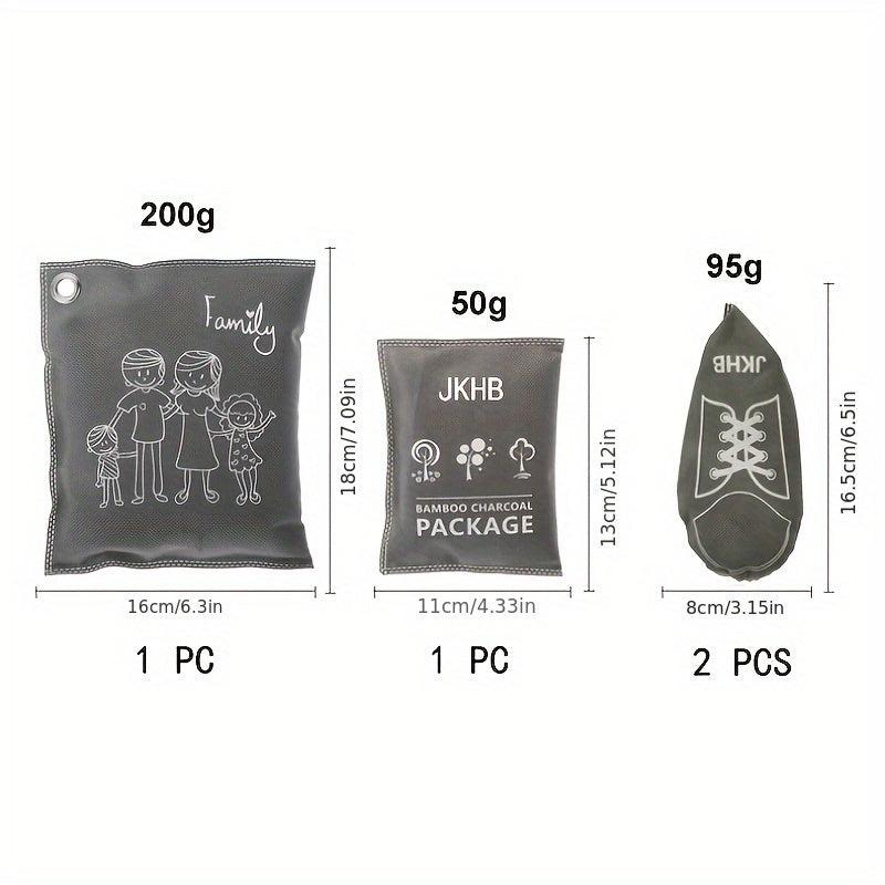 4pcs Bamboo Charcoal Purifying Bag for Car Home Wardrobe Shoes