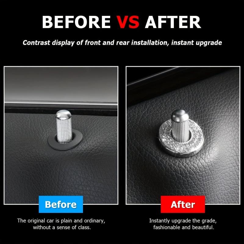 Bling Inner Door Lock Cover Stickers - Add Sparkle to Your Car Interior