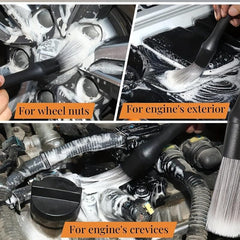 6pc Car Detail Brush Set Wheel Hub Soft Bristle Gap Interior Cleaning