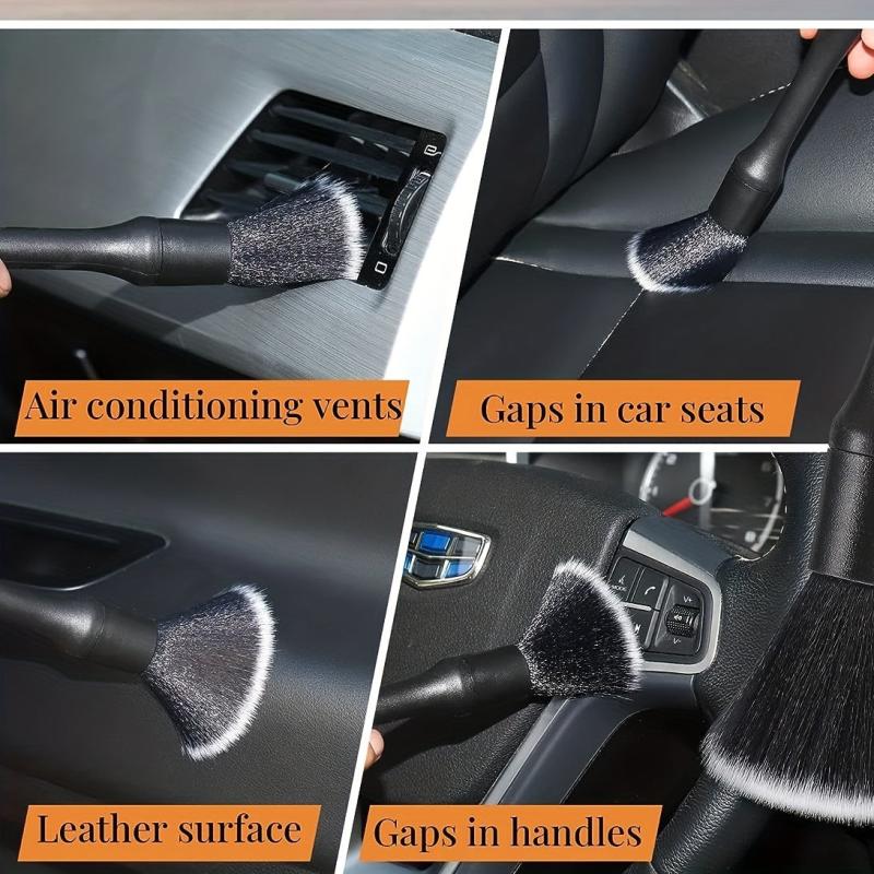 6pc Car Detail Brush Set Wheel Hub Soft Bristle Gap Interior Cleaning