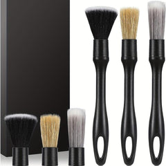 6pc Car Detail Brush Set Wheel Hub Soft Bristle Gap Interior Cleaning