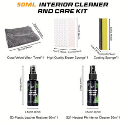 Hgkj Leather Conditioner & Cleaner Kit - Car Interior Plastic Refresher