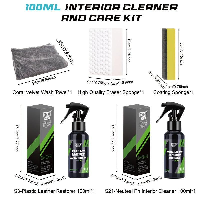 Hgkj Leather Conditioner & Cleaner Kit - Car Interior Plastic Refresher