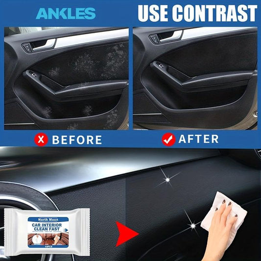 Car Interior Cleaning Wet Wipes Quick Decontamination Faux Leather Dashboard