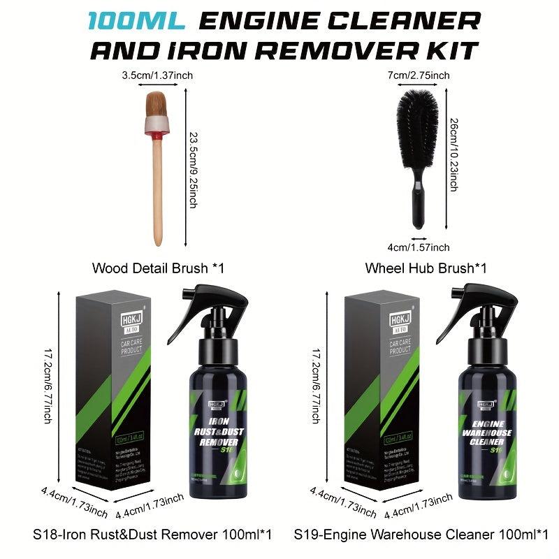 HGKJ Engine Cleaner & Iron Remover Kit 50/100/200ml - Powerful Decontamination