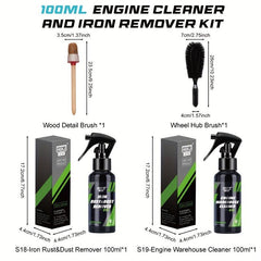 HGKJ Engine Cleaner & Iron Remover Kit 50/100/200ml - Powerful Decontamination