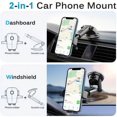 Car Phone Holder Dashboard Suction Cup Retractable Rotating Bracket