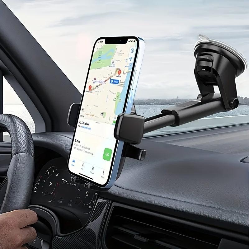 Car Phone Holder Dashboard Suction Cup Retractable Rotating Bracket