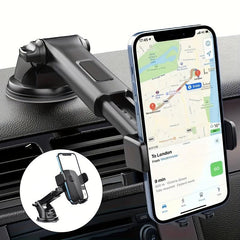 Car Phone Holder Dashboard Suction Cup Retractable Rotating Bracket