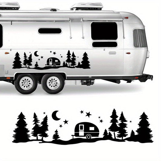 Trees Forest Vinyl Body Decal Sticker for SUV RV Van Caravan Off Road Car Decor