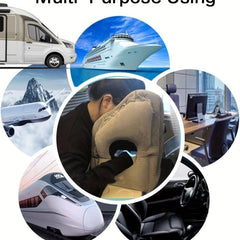 Inflatable Travel Pillow Neck & Lumbar Support for Airplane Car RV