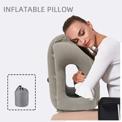 Inflatable Travel Pillow Neck & Lumbar Support for Airplane Car RV
