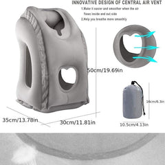 Inflatable Travel Pillow Neck & Lumbar Support for Airplane Car RV