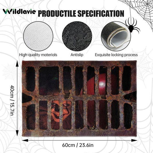 Horror Clown 3D Illusion Halloween Bath Mat Scary Welcome Door Mats