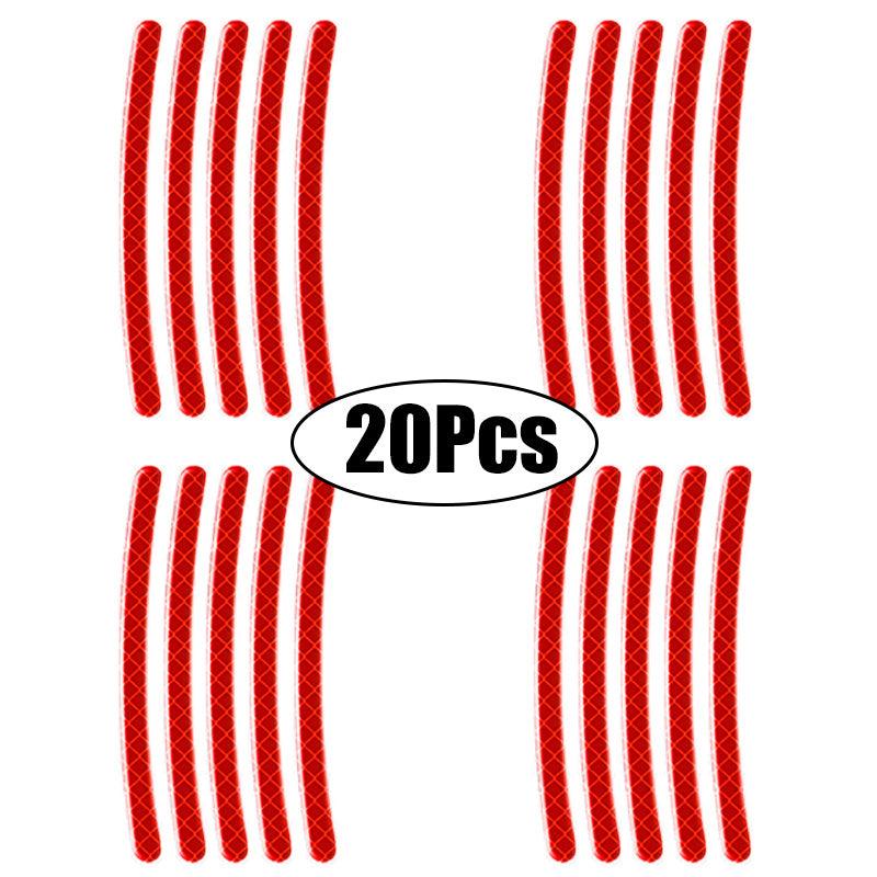 20pcs RV Wheel Hub Reflective Sticker Rim Reflective Strips Luminous Sticker