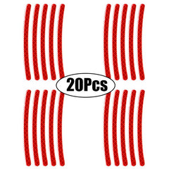 20pcs RV Wheel Hub Reflective Sticker Rim Reflective Strips Luminous Sticker