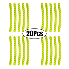 20pcs RV Wheel Hub Reflective Sticker Rim Reflective Strips Luminous Sticker