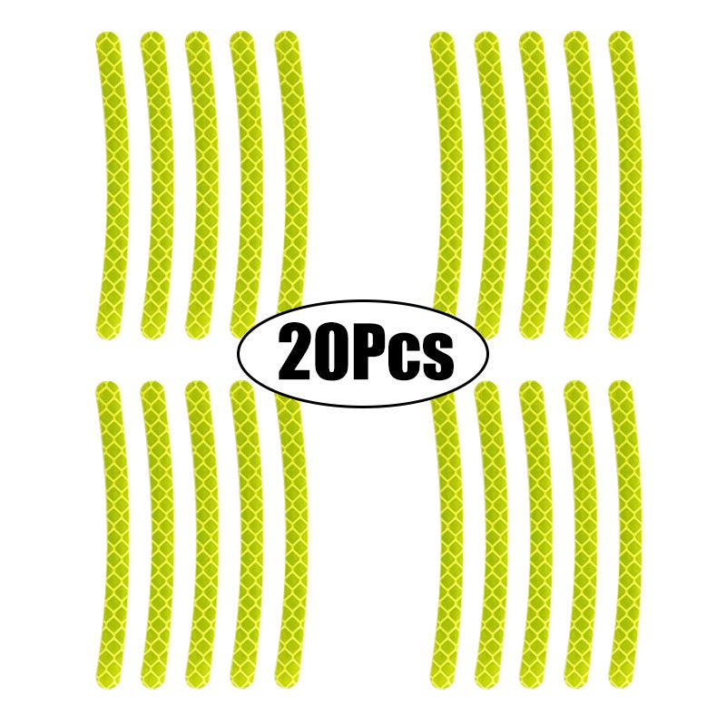 20pcs RV Wheel Hub Reflective Sticker Rim Reflective Strips Luminous Sticker