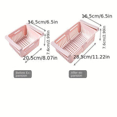 2pcs Kitchen Fruit Food Storage Box Plastic Fridge Organizer