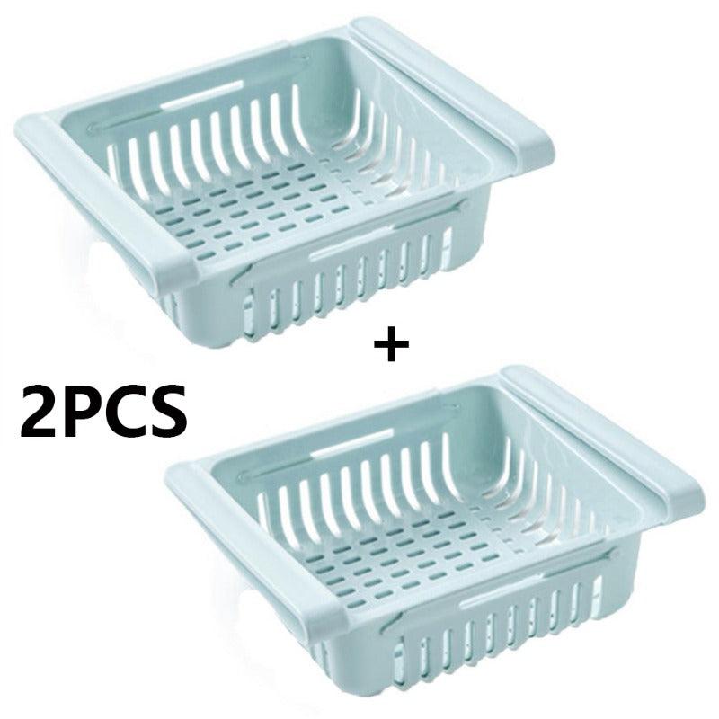 2pcs Kitchen Fruit Food Storage Box Plastic Fridge Organizer
