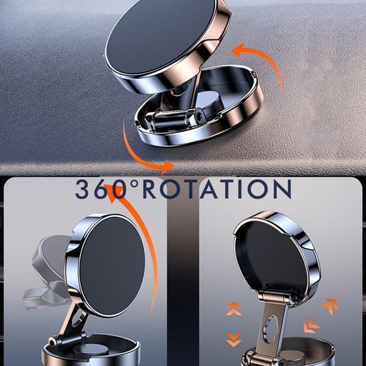 Car Magnet Phone Holder 360 Rotation Foldable Fit iPhone GPS Smartphone
