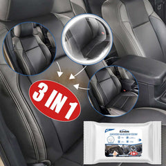 Car Leather Cleaning Wipes - Stain Removal & Waterless Seat Upholstery - 3 in 1
