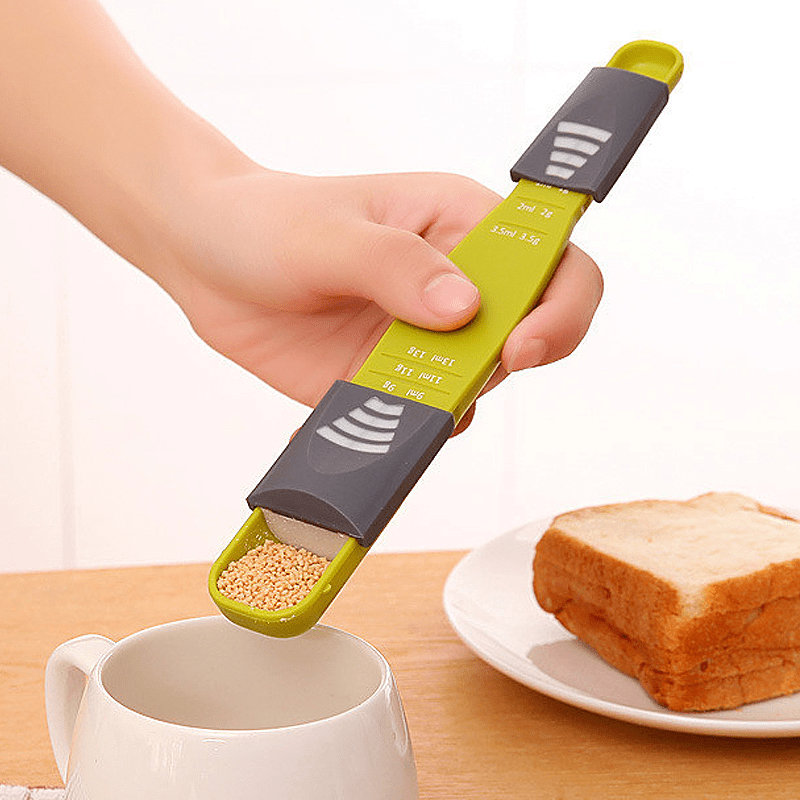 Adjustable Kitchen Scales Measure Cup Double End Eight Stalls Measuring Spoon