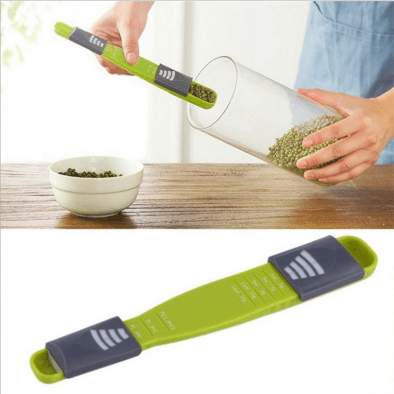 Adjustable Kitchen Scales Measure Cup Double End Eight Stalls Measuring Spoon