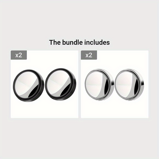 Car Rear View Small Round Mirror 1 Pair