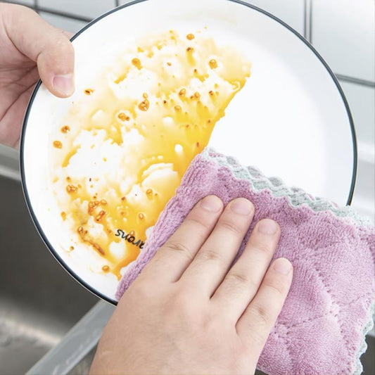 10pcs Coral Velvet Cleaning Towels for Dry and Wet Use