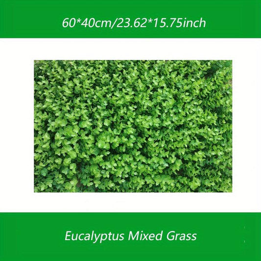 Artificial Grass Wall Panel Faux Shrubs Fence Mat Room Wall Decoration Panel